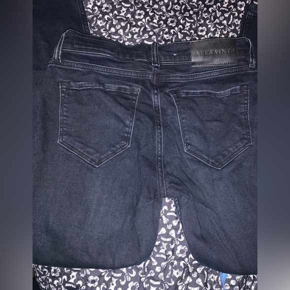 AllSaints Zig Jeans Blue Black Stretch Denim Skinny size 25 Made in Turkey - Picture 8 of 8